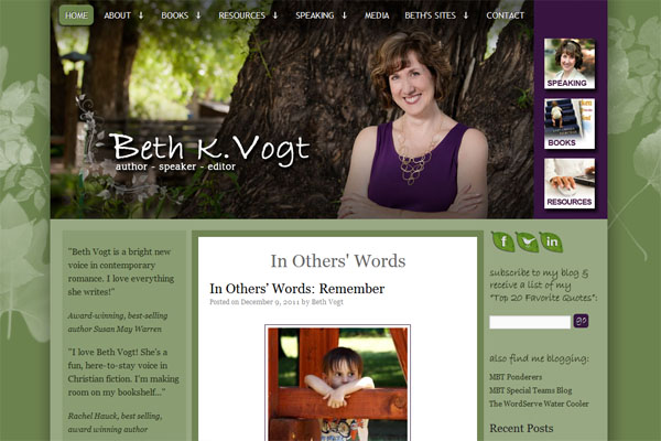Beth K. Vogt, Author